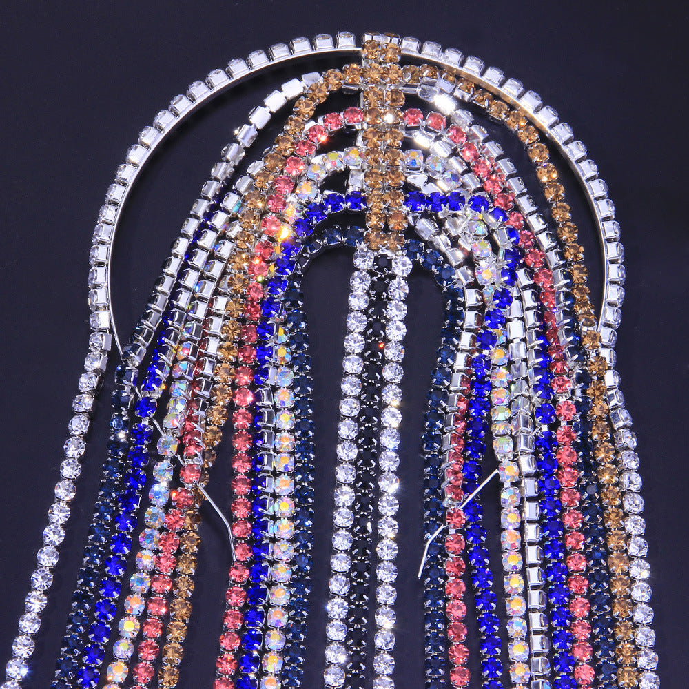 Stage Girl - Stage Rhinestone Long Tassel Headpiece