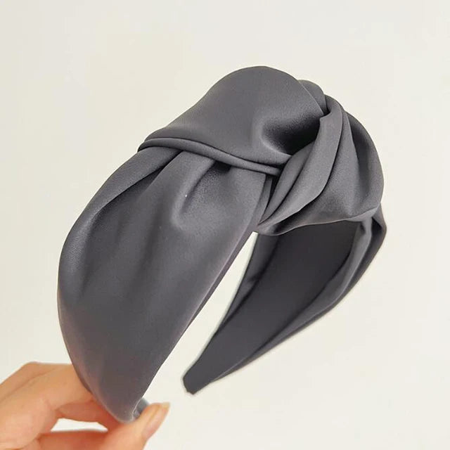 Fashionable Tie -  Wide Edge Satin Fabric Headband