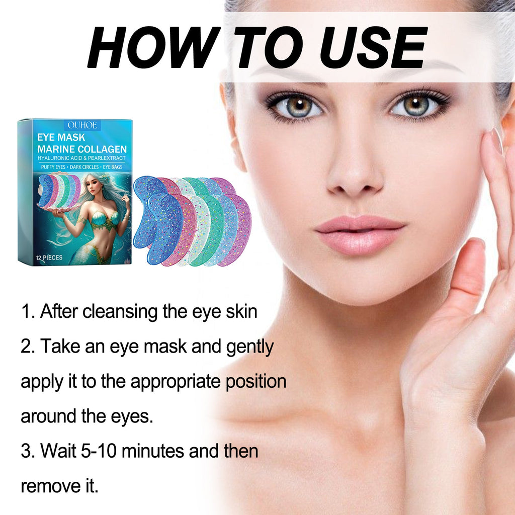 Ouhoe - Mermaid Marine Collagen Eye Mask Hyaluronic Acid & Pearl Extract