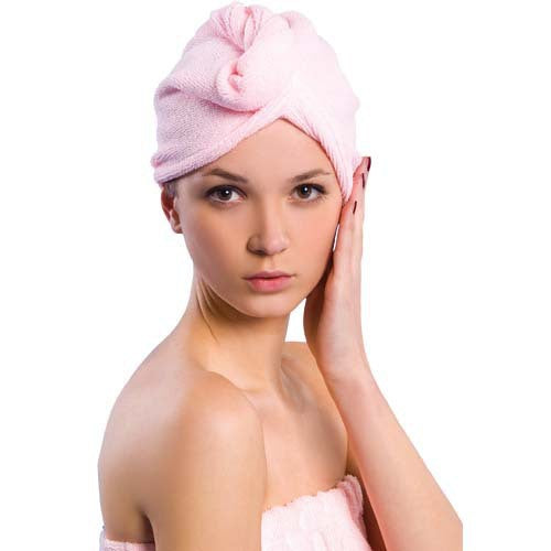 Button Hair Towel - Solid Color Water-Absorbing Hair Thickened Hair Drying Towel