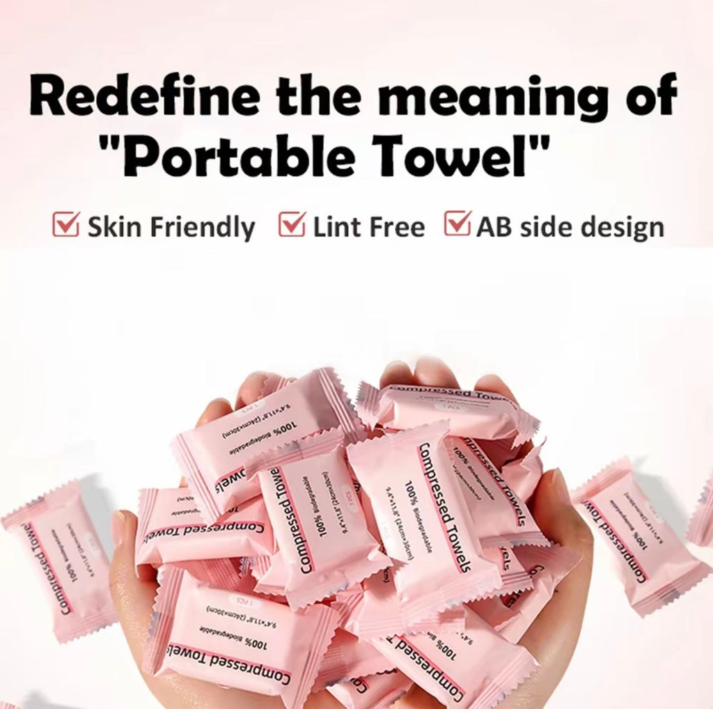 QuickClean - Compressed Towels 100% Biodegradable Make Up Wipes