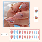 Nail Art - Mid Length Almond Nails (10 Sets/Multi Option)