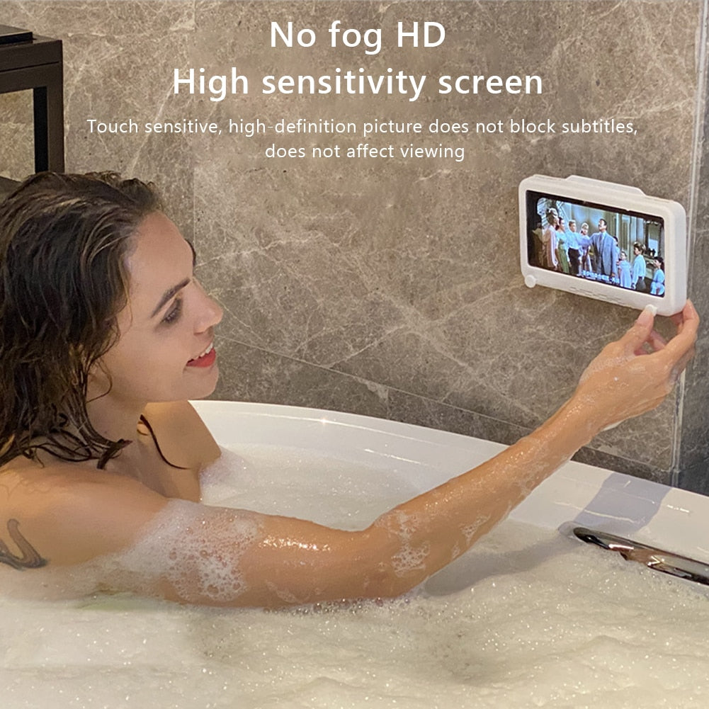 Shower Phone Box Upgrade -  Waterproof Phone Box Wall Mounted  With Hooks Self-Adhesive