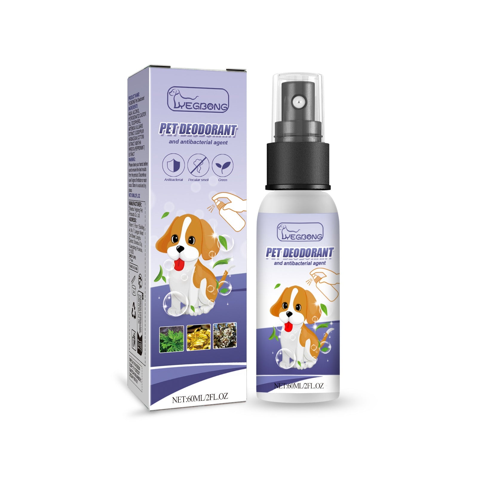 Yegbong - Pet Deodorant And Antibacterial Agent For Cats and Dogs
