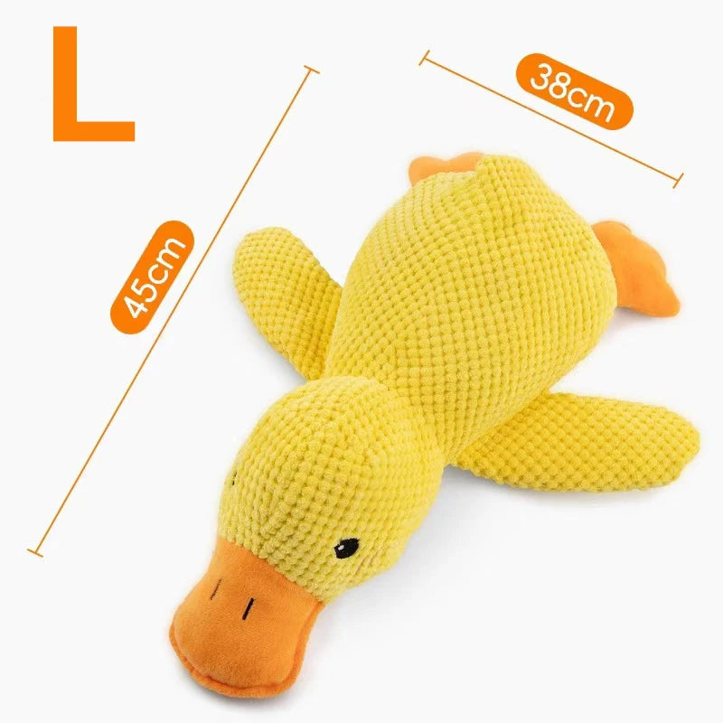 Dog’s Plush Companion - Duck Toy for Biting and Teeth Cleaning with Sound