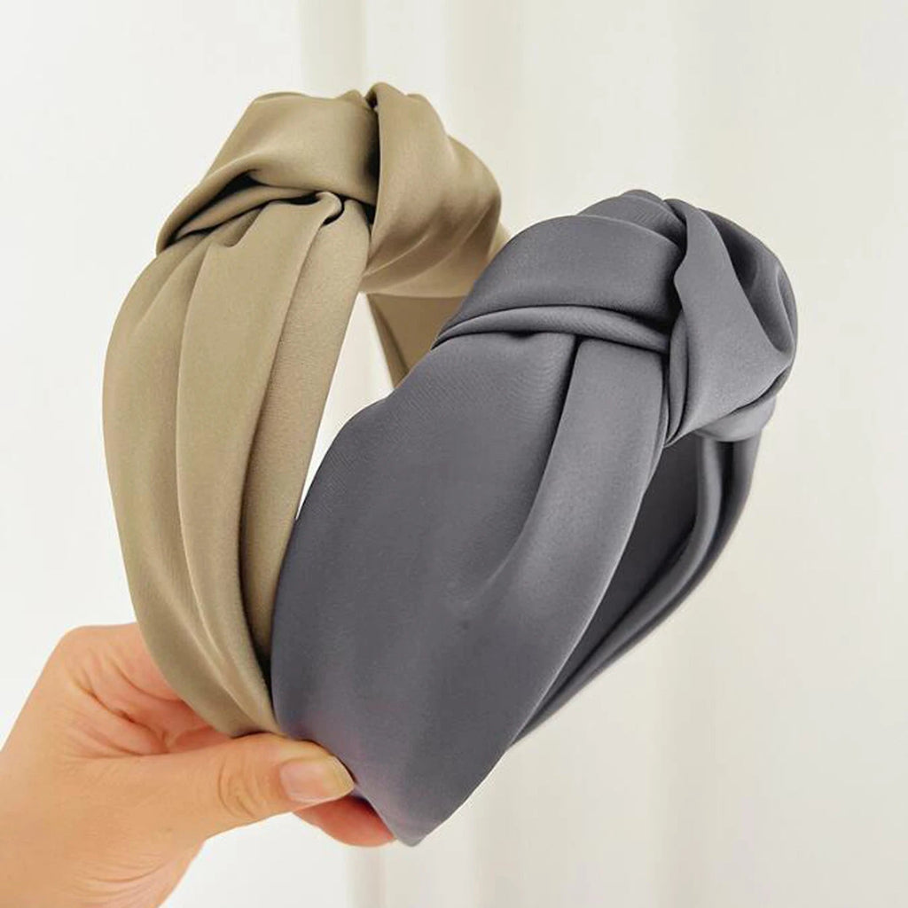 Fashionable Tie -  Wide Edge Satin Fabric Headband