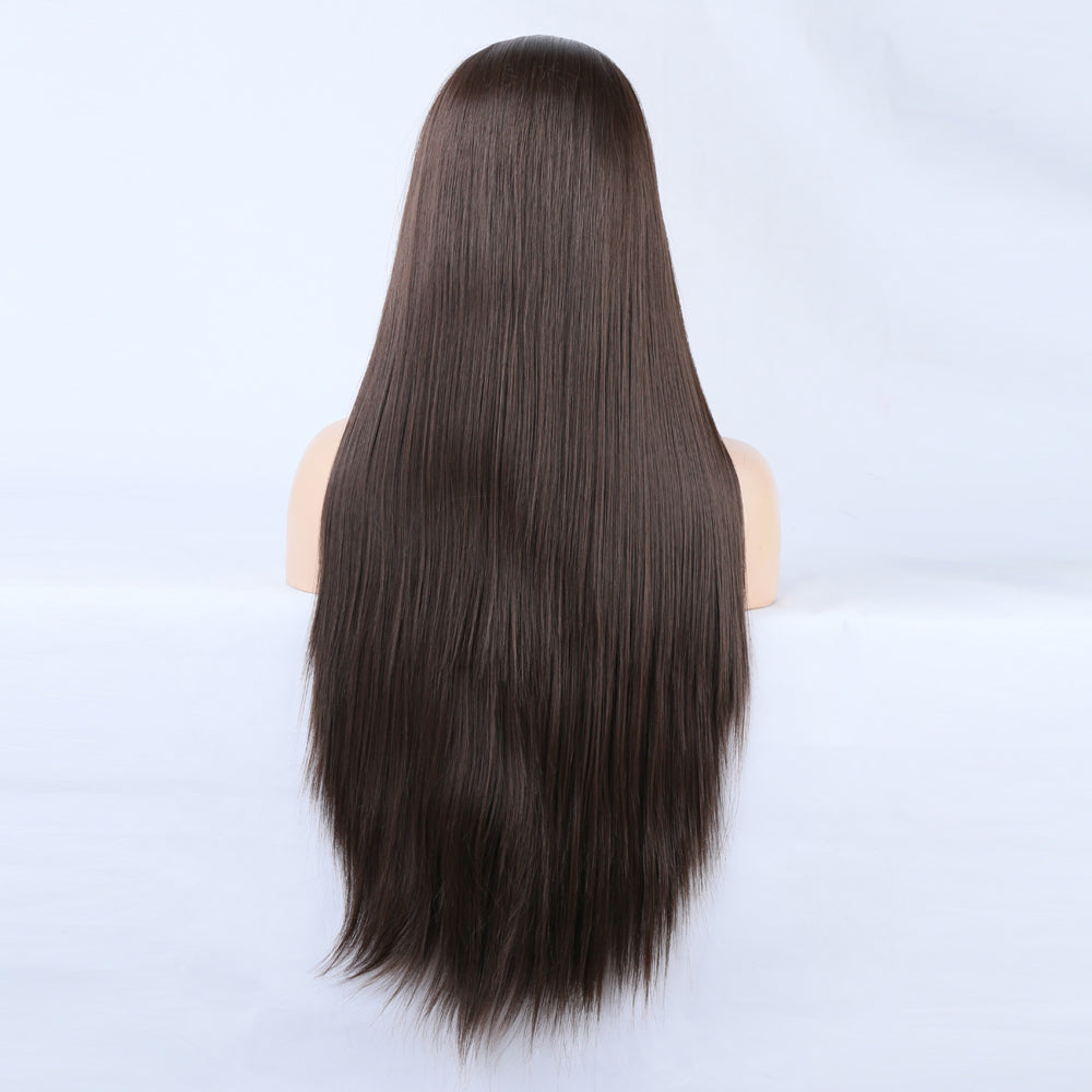 Dark Brown - Goddess Wig Natural Realistic Chemical Fiber Front Lace 22”-26”