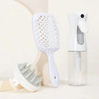 Hollow Comb, Spray Bottle (200ml), Silicone Scalp Massage Brush Set