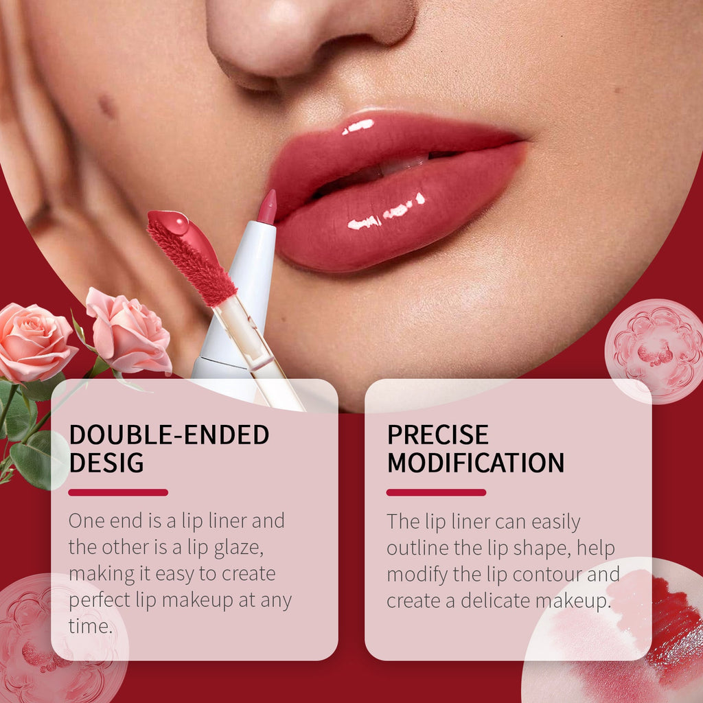 Eelhope - 2 In 1 Double Head Essence Lip Line & Lip Glaze Pen