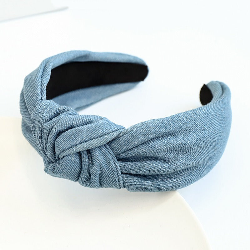 Jean - Denim Knotted Headband