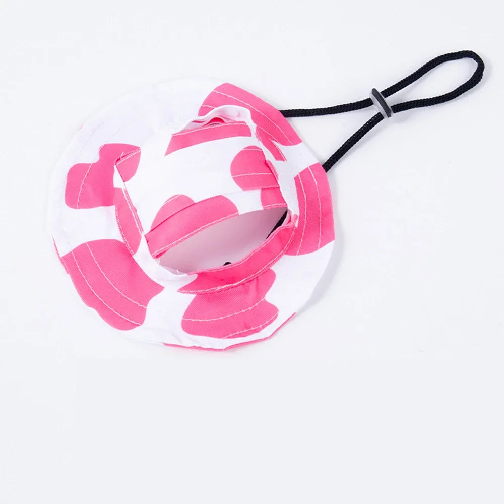 Dog Sun Hats - Adjustable Pet Bucket Hats with Ear Holes For Dogs & Cats
