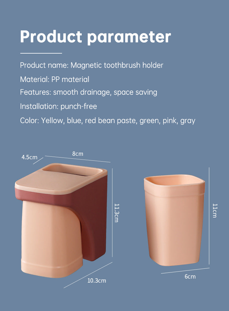 Toothbrush Holder - Mounted Toothbrush & Cup Holder