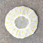 Thickened Shower Cap - Non-Disposable Reusable Waterproof Polka Dot PVC Adult Shower Cap