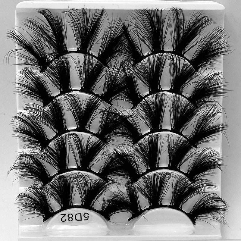 5D 25mm - 5 Pairs Mink Eyelashes Multi-Layer Lengthening Thick Thickened False Eyelashes