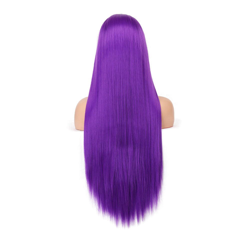 Purple - Goddess Wig Natural Realistic Chemical Fiber Front Lace 14”-26”