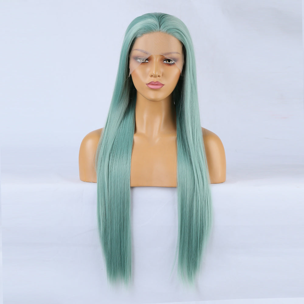 Teal - Goddess Wig Natural Realistic Chemical Fiber Front Lace 22”-26”