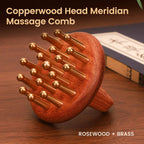 Copper WoodHead Meridian Massage Comb - Gua Sha Massage Tool