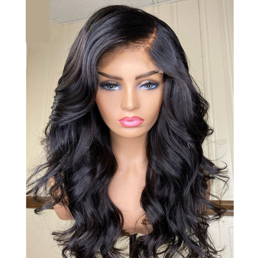 Black - Natural Front Lace Wavy Long Curly Lanting Wig 16”-26”