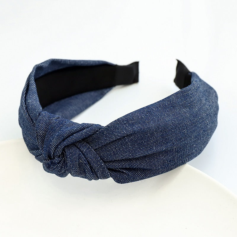 Jean - Denim Knotted Headband