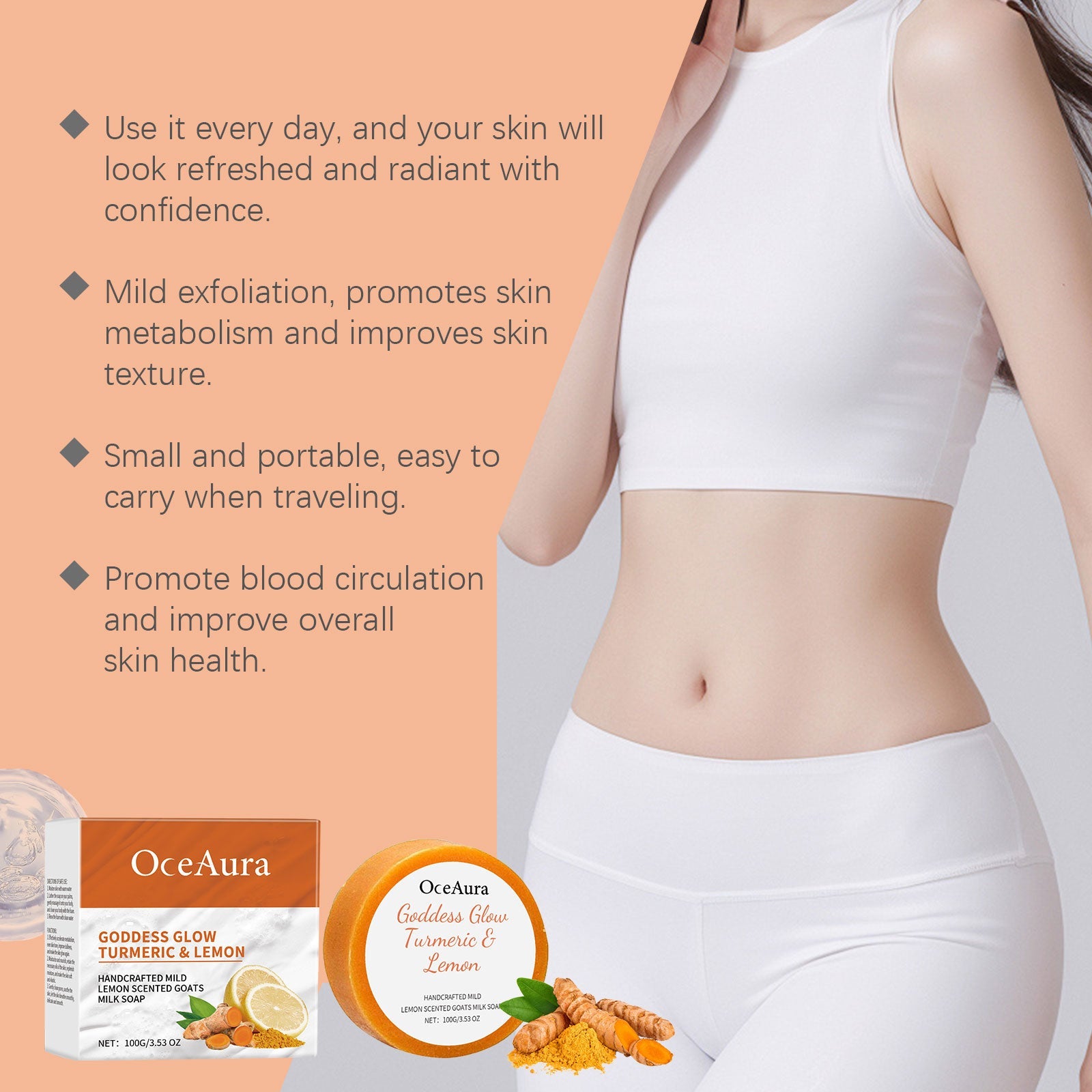 OceAura - Goddess Glow Turmeric & Lemon Handcrafted Milk Soap