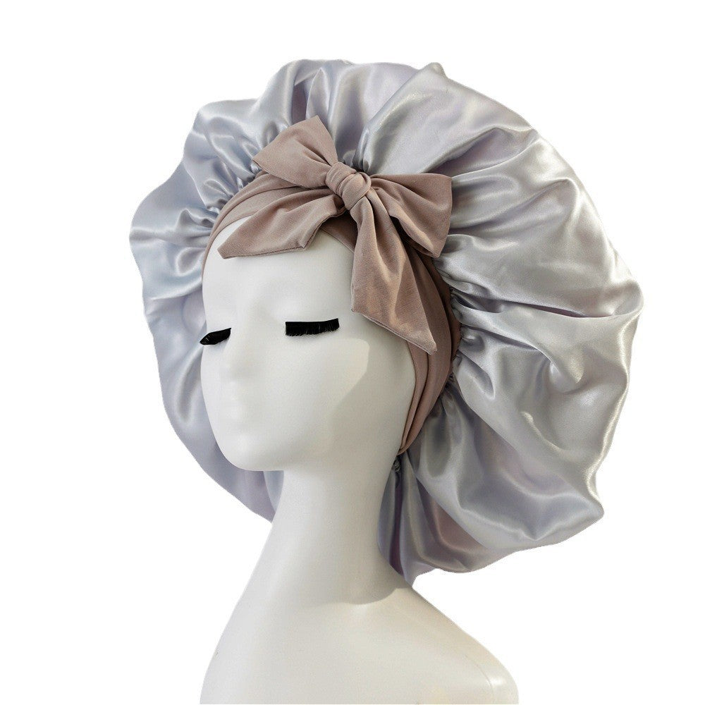 Conservative Girl- Elastic Ribbon Bow Wide-Brimmed Bonnet