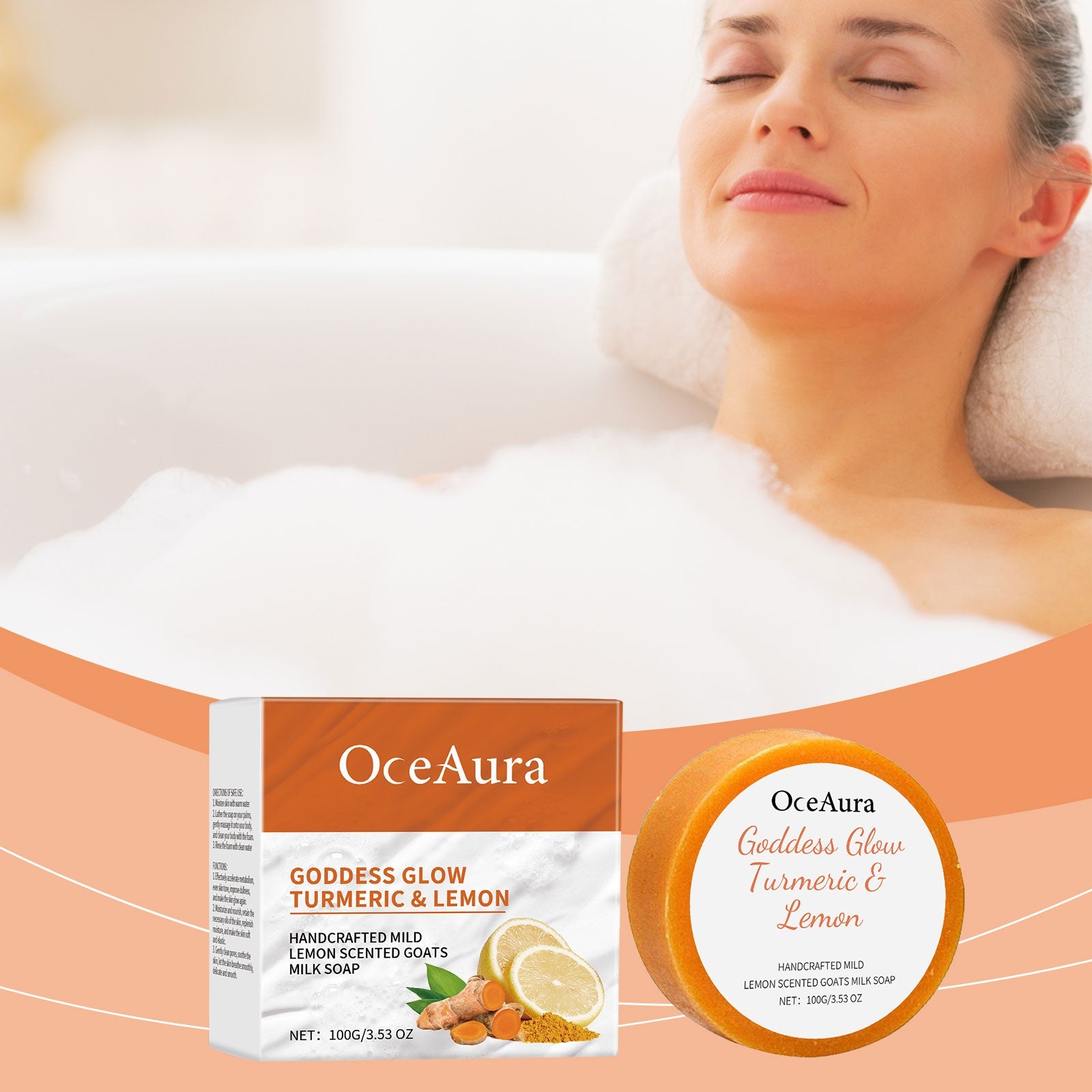 OceAura - Goddess Glow Turmeric & Lemon Handcrafted Milk Soap