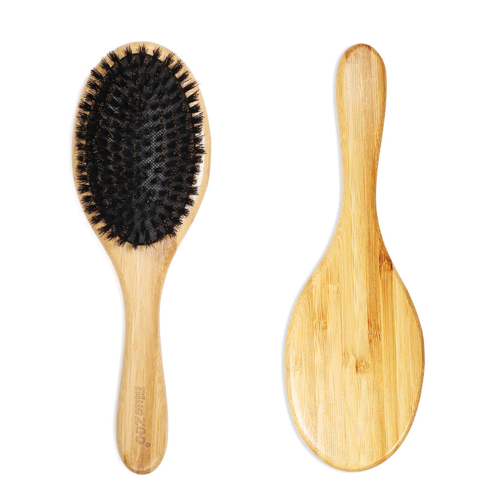 BlueZOO - Bamboo Black Boar Bristle Brush
