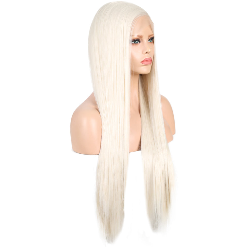 Bleach Blonde - Goddess Wig Natural Realistic Chemical Fiber Front Lace 8”-26”