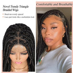Triangle Knotless Braided Wigs 36Inch Bohemian Braided Lace Front Wig Synthetic