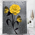 Roses & Butterflies - HD Polyester Waterproof Bathroom Sets