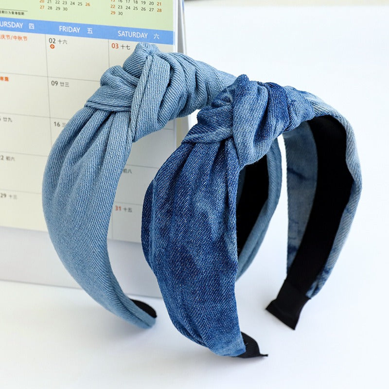 Jean - Denim Knotted Headband