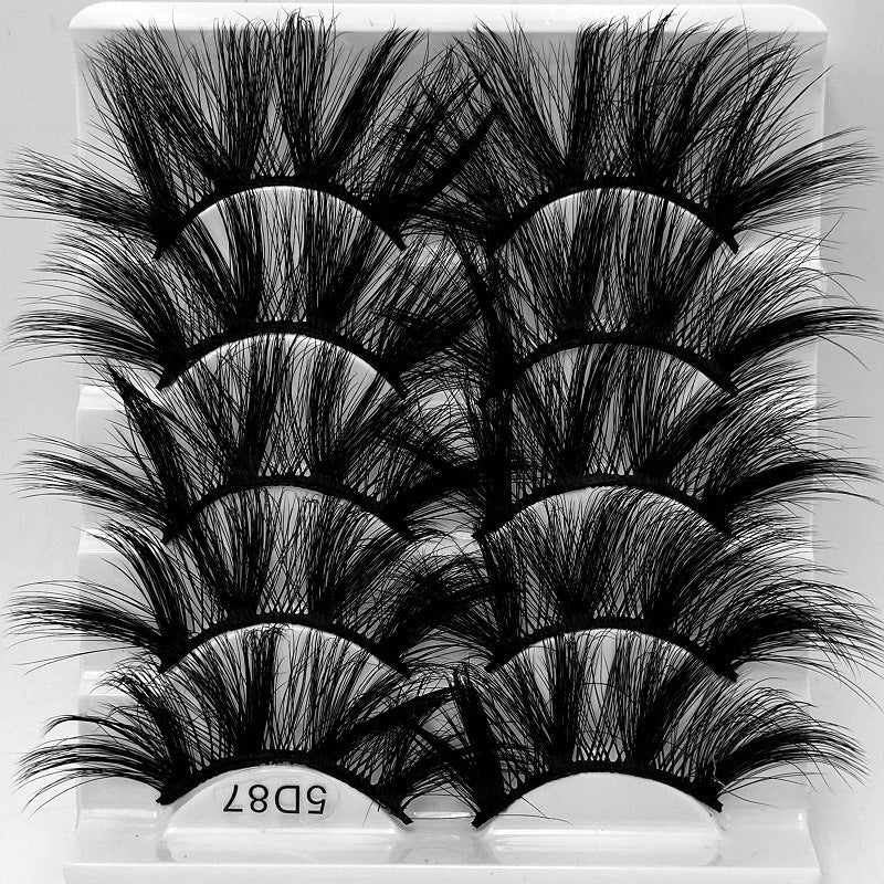 5D 25mm - 5 Pairs Mink Eyelashes Multi-Layer Lengthening Thick Thickened False Eyelashes
