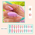 Nail Art - Mid Length Almond Nails (10 Sets/Multi Option)