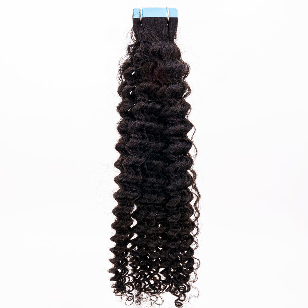 Afro Kinky Curly 100% Human Hair Tape In Extensions