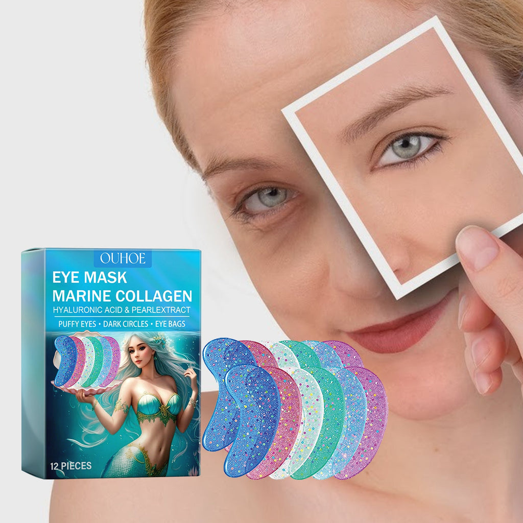Ouhoe - Mermaid Marine Collagen Eye Mask Hyaluronic Acid & Pearl Extract