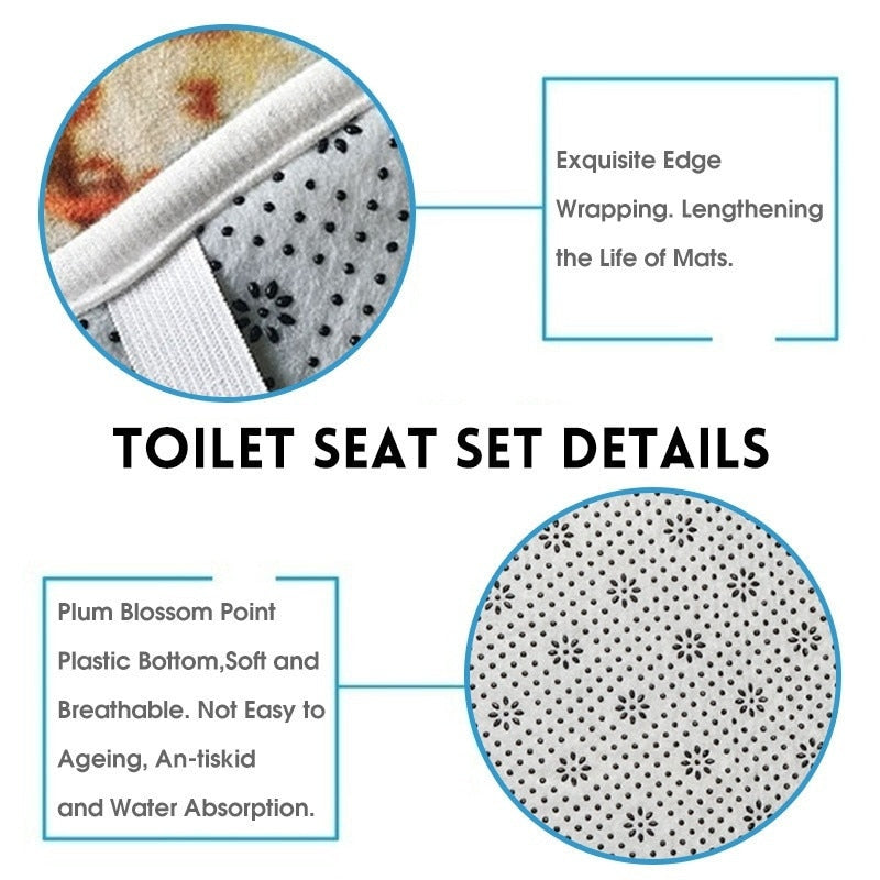 Roses & Butterflies - HD Polyester Waterproof Bathroom Sets