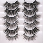 Eight Pairs Of Magnet False Eyelashes With Round Box Mirror & Magnetic Eyeliner Liquid