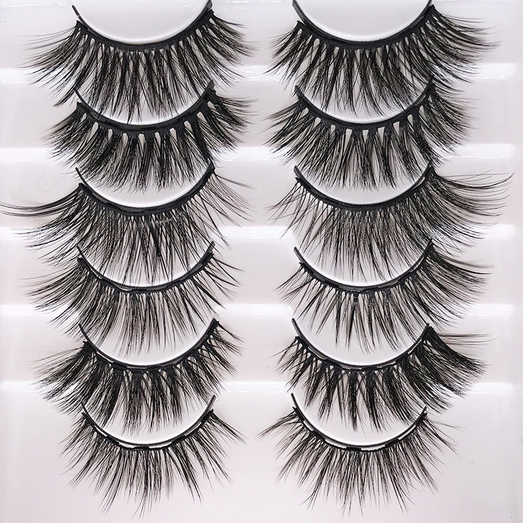 Eight Pairs Of Magnet False Eyelashes With Round Box Mirror & Magnetic Eyeliner Liquid