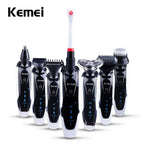 Kemei 7 in 1 Men's 3D Electric Shaver, Beard Trimmer, Toothbrush Rechargeable Razor for Men’s Shaving