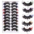 10 Pairs Of Color Mink Hair Thick Cross False Eyelashes 8D FLUFFY