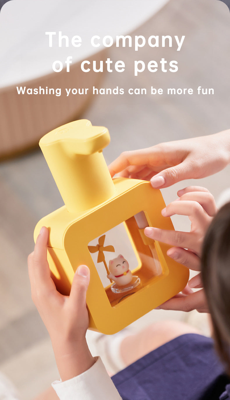 Cute Cat Rechargeable Touchless Automatic Soap Dispenser 400ml with Night Light