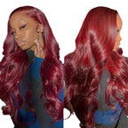 Synthetic Wine Red Wig