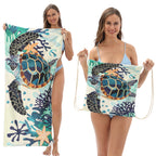 Two-in-One Beach Towel Bag - Printed Bath Towel All-In-One Beach Towel & Storage Bag