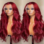 Synthetic Wine Red Wig