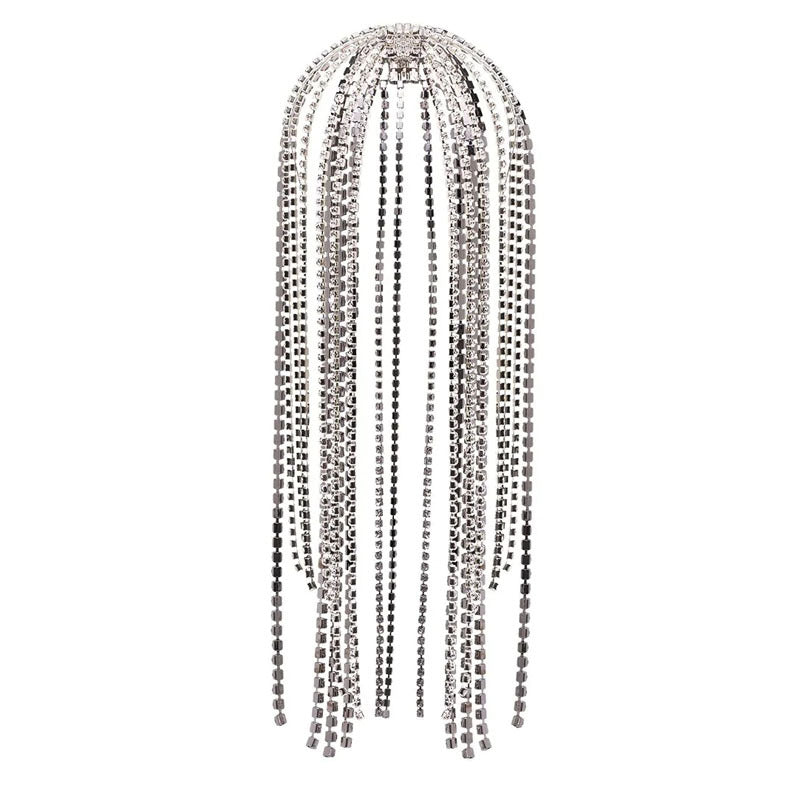 Embrace - Long Rhinestone Tassel Headpiece