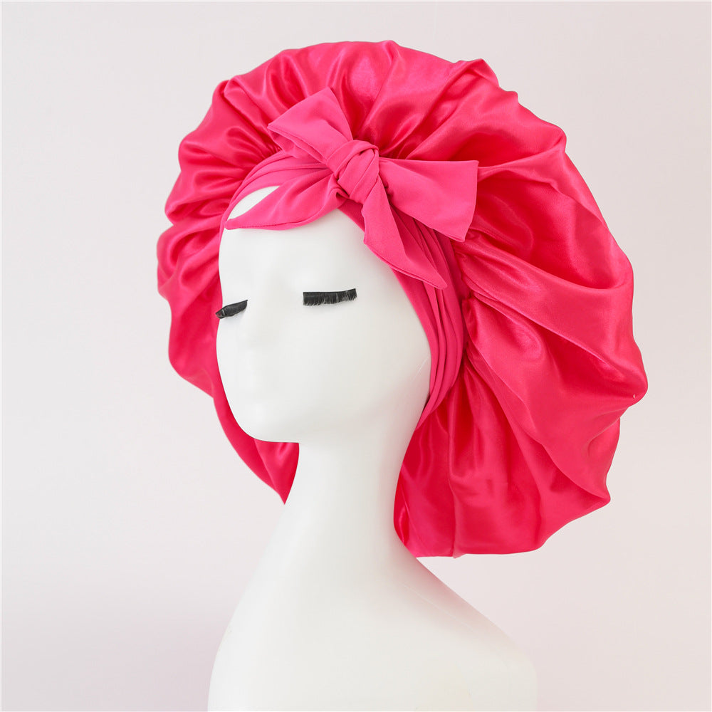 Conservative Girl- Elastic Ribbon Bow Wide-Brimmed Bonnet