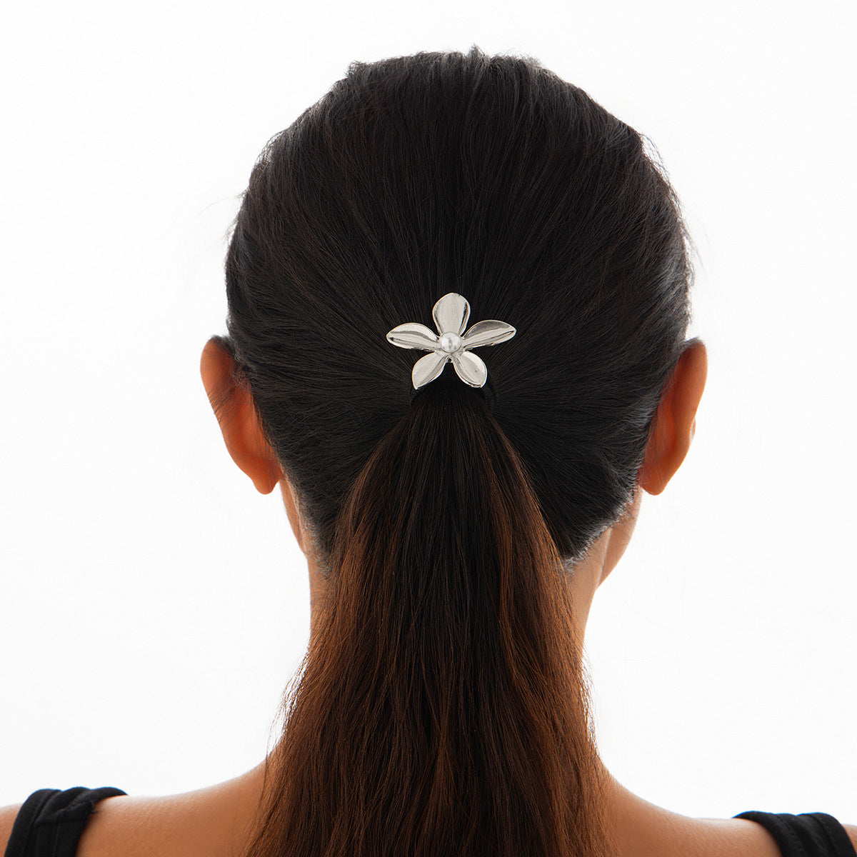 Bow & 5-Petal Flower - Alloy Hair Accessory