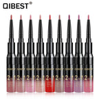 Qibest - 2 In 1 Lip Gloss + Lip Pencil Matte Liquid Lipstick