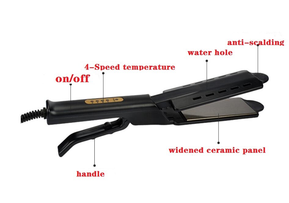 Four-Gear Temperature Adjustment Ceramic Tourmaline Ionic Flat Iron