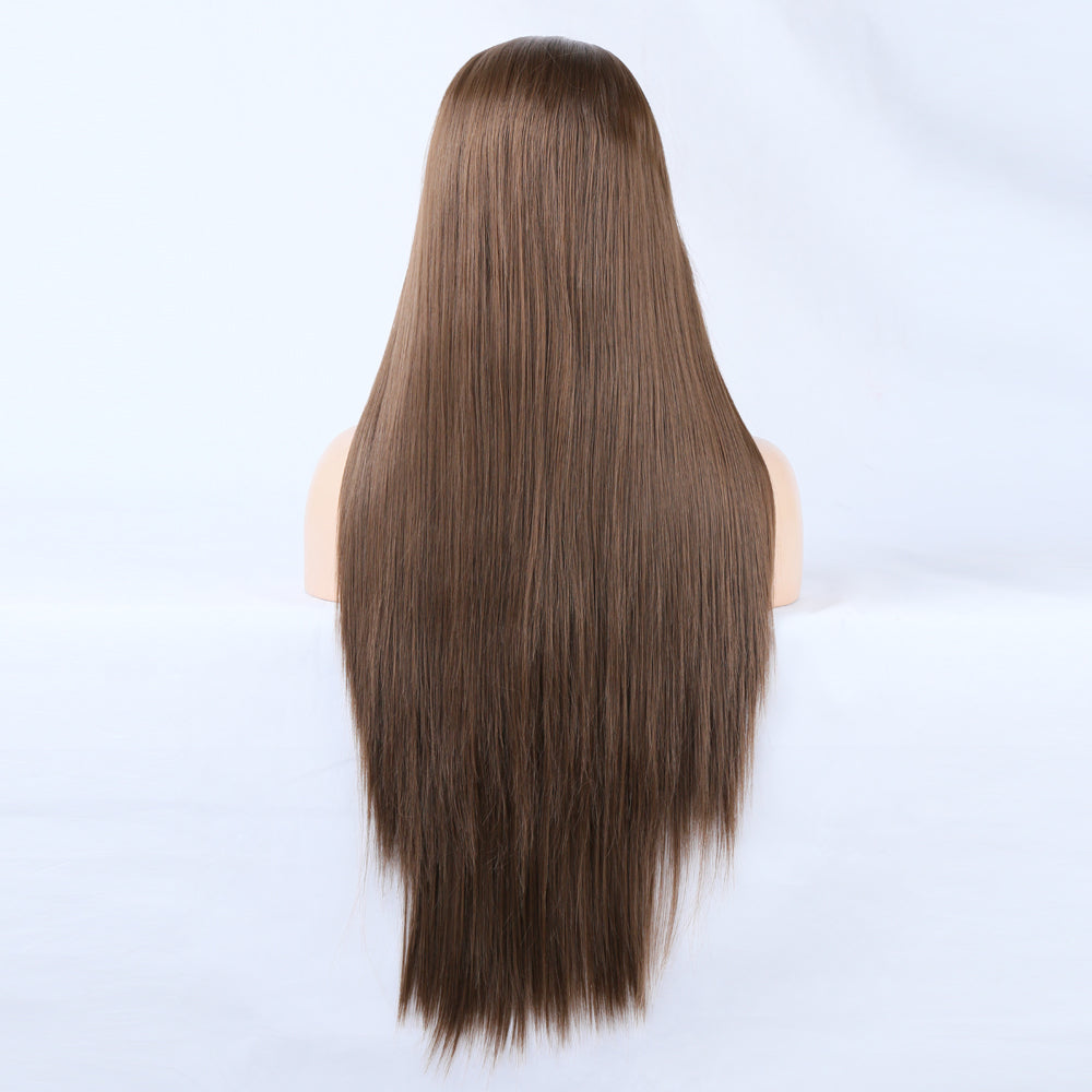 Basic Brown - Goddess Wig Natural Realistic Chemical Fiber Front Lace 22”-26”